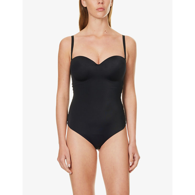 Shop Wolford Women's Black Forming Slim-fit Stretch-woven Body