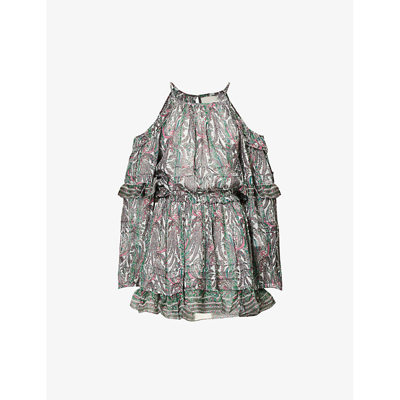 Shop Isabel Marant Womens Ecru Gabinia Paisley-print Cotton And Silk-blend Mini Dress