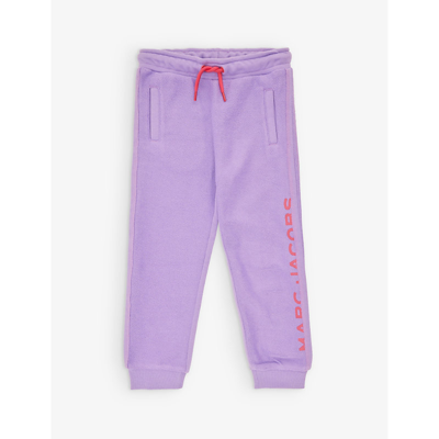 Shop Marc Jacobs Girls Violet Kids Logo-print Elasticated-waist Cotton-blend Jogging Bottoms 4-12 Years
