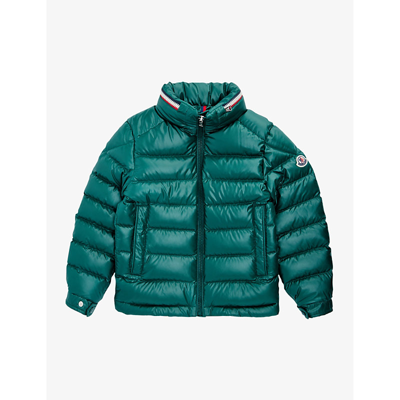 Shop Moncler Bourne Shell-down Puffer Jacket 4-14 Years In Green