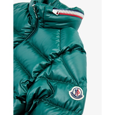 Shop Moncler Bourne Shell-down Puffer Jacket 4-14 Years In Green