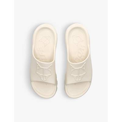 Naked Wolfe Mens Bone Tommy Logo-embossed Rubber Sliders | ModeSens