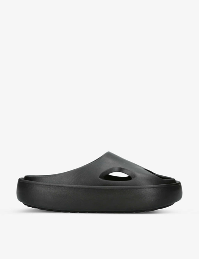 Shop Axel Arigato Mens Black Magma Cut-out Rubber Sliders