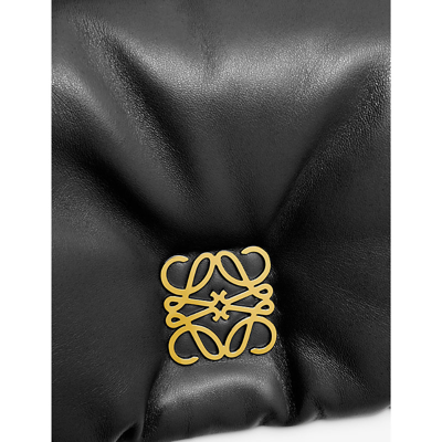 Shop Loewe Women's Black Puffer Goya Leather Cross-body Bag