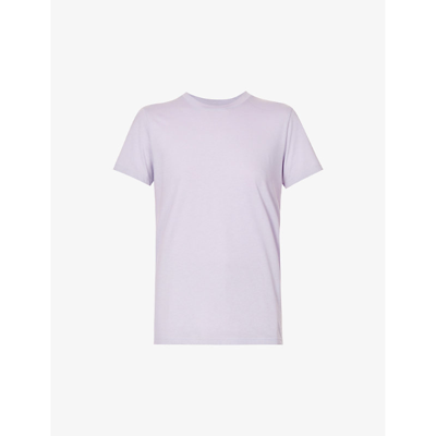 Shop Vince Essential Round-neck Cotton-jersey T-shirt In Wisteria