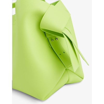 Shop Acne Studios Women's Lime Green Musubi Midi Leather Tote Bag