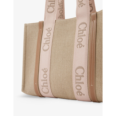 Chloé Medium Woody Tote Bag In Blushy Beige