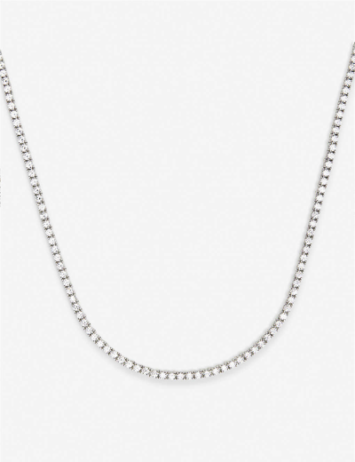 Carat London Womens Silver Prudence White Gold-plated Sterling Silver And 0.3ct Cubic Zirconia Tenni In Silver