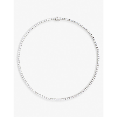 Carat London Womens Silver Prudence White Gold-plated Sterling Silver And 0.3ct Cubic Zirconia Tenni In Silver