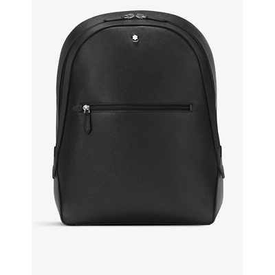 Shop Montblanc Men's Black Sartorial Small Grained-leather Backpack