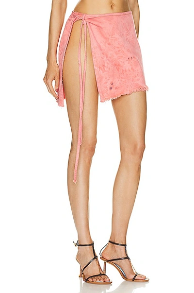 Shop Jade Cropper Denim Mini Skirt In Corall
