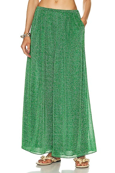 Shop Oseree Lumière Wide Pant In Emerald Green
