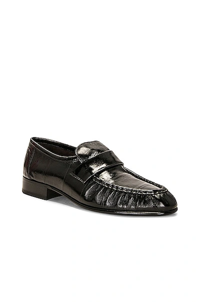 The Row Embossed-finish Eel-leather Loafers In Black