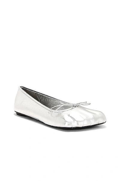 Balenciaga Fetish Metallic Ballerina Flats In Silver