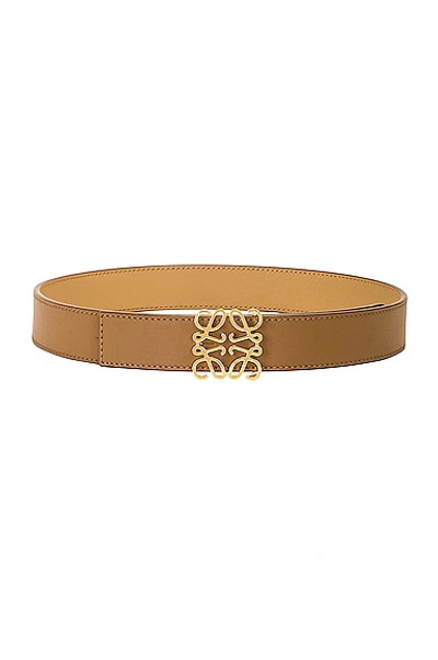 Shop Loewe Anagram 2.8 Reversible Belt In Oak & Gold
