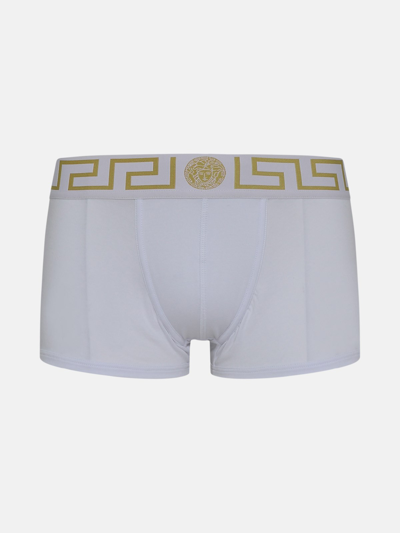 Shop Versace White Cotton Boxer Shorts