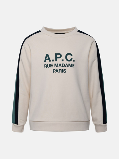 Shop Apc Ivory Cotton Jani Sweatshirt In Green