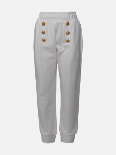 Shop Balmain Pantalone Jogger In White
