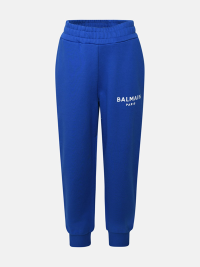 Shop Balmain Pantalone Jogger In Blue