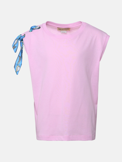Shop Emilio Pucci Rose Cotton T-shirt In Violet