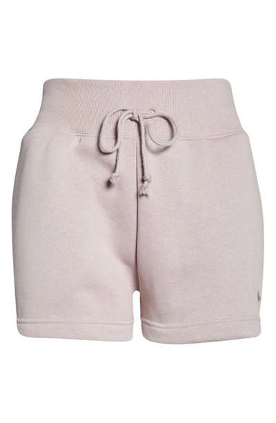 Shop Nike Phoenix Fleece Knit Shorts In Diffused Taupe/ Sail