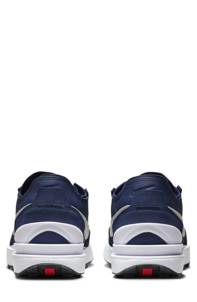 Shop Nike Waffle One Leather Sneaker In Midnight Navy/ White/ Navy