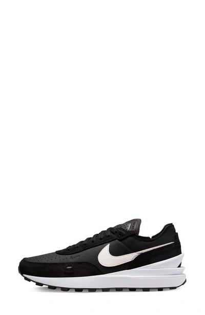 Shop Nike Waffle One Leather Sneaker In Black/ White/ Black