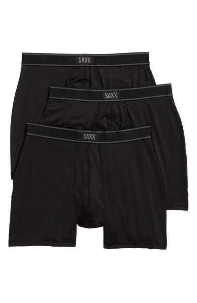 Shop Saxx Daytripper 3-pack Slim Fit Boxer Briefs In Black