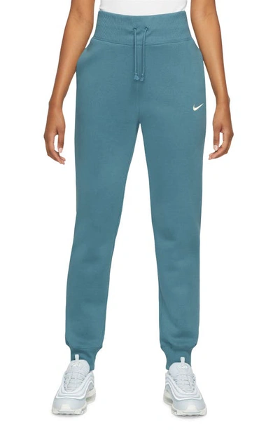 Shop Nike Sportswear Phoenix High Waist Fleece Sweatpants In Noise Aqua/ Sail