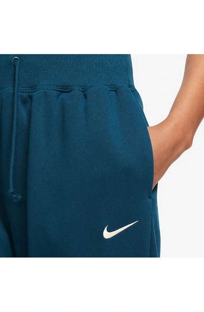 Shop Nike Sportswear Phoenix High Waist Fleece Sweatpants In Valerian Blue/ Sail