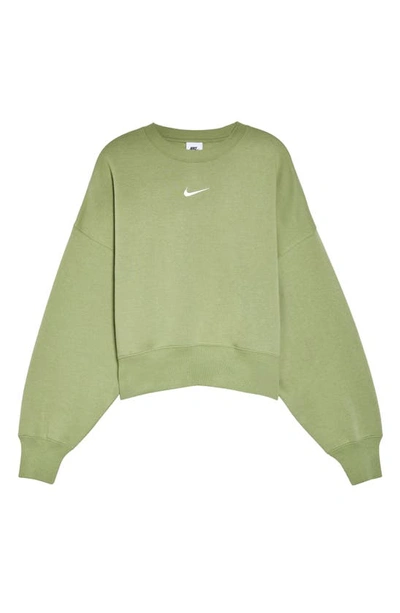 Shop Nike Phoenix Fleece Crewneck Sweatshirt In Alligator/ Sail
