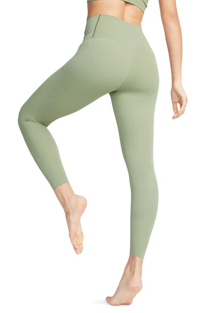 Shop Nike Zenvy Gentle Support High Waist 7/8 Leggings In Oil Green/ Black