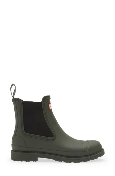 Shop Hunter Commando Waterproof Chelsea Boot In Dark Olive