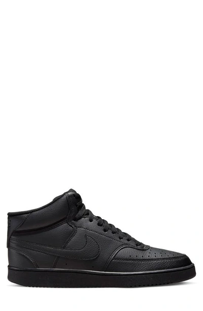 Shop Nike Court Vision Mid Next Nature Sneaker In Black/ Black/ Black
