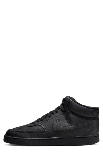 Shop Nike Court Vision Mid Next Nature Sneaker In Black/ Black/ Black