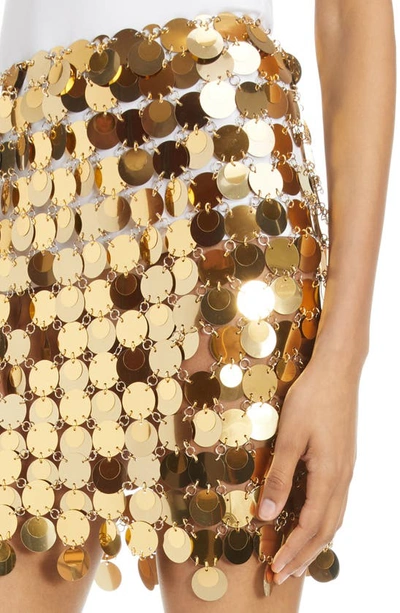 Shop Paco Rabanne Round Paillette Miniskirt In P710 Gold