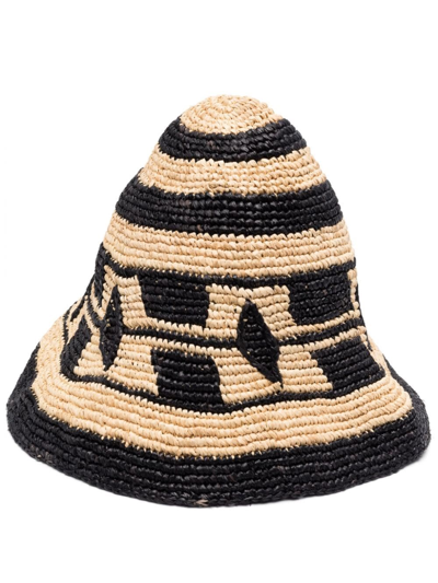Shop Colville Bucket Hat In Raffia In ブラック