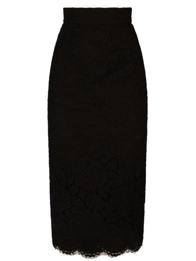 Shop Dolce & Gabbana `dg Essentials` Midi Skirt In Black  
