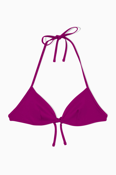 Shop Cos Underwired Triangle Bikini Top In Purple