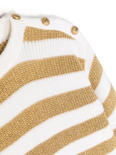 Balmain Stripe-pattern Jumper In 白色