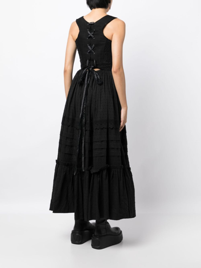 Shop Natasha Zinko Corset-style Panelled Midi Dress In 黑色
