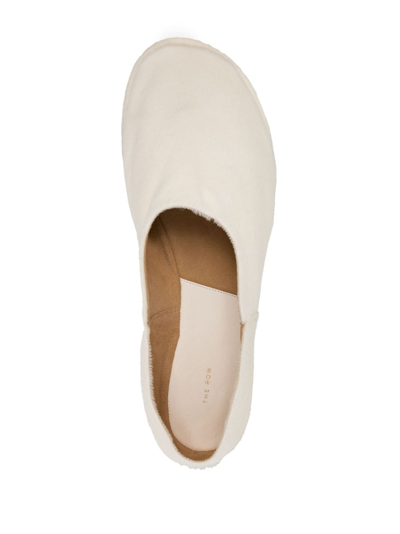 Shop The Row Flat Leather Loafers In White