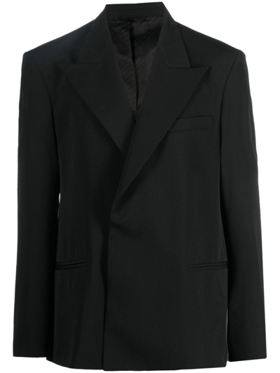 Shop Acne Studios Peak-lapel Double-breasted Balzer In Black