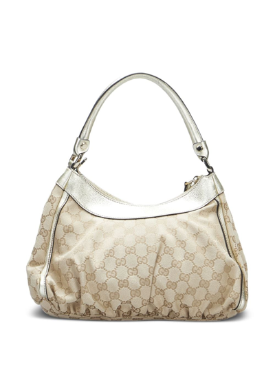 Pre-owned Gucci Gg Canvas Abbey D Ring Shoulder Bag In Neutrals