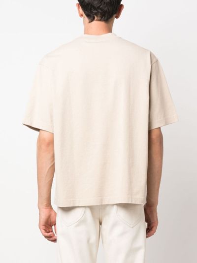 Shop Acne Studios Logo-print Cotton T-shirt In 中性色