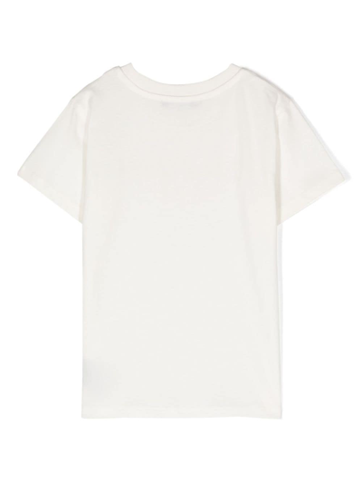 Shop Balmain Logo-print Cotton T-shirt In 白色