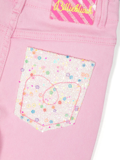 Shop Billieblush Contrasting-pocket Straight-leg Jeans In Pink