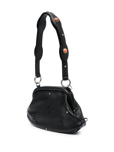 Shop Ader Error Vane Stud-detailed Shoulder Bag In 黑色