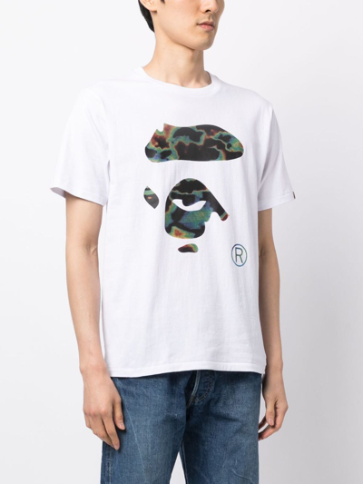 Shop A Bathing Ape Logo-print Cotton T-shirt In 白色