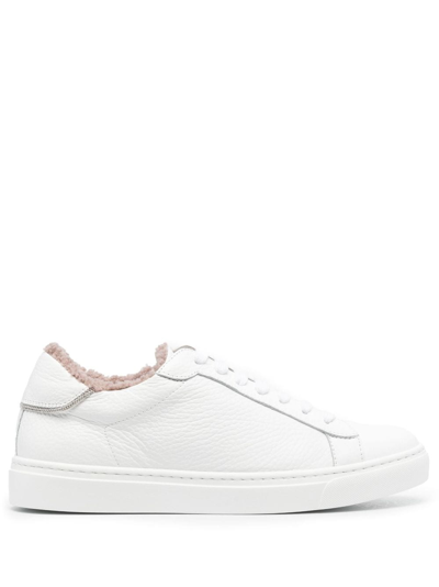 Shop Fabiana Filippi Low-top Lace-up Sneakers In White
